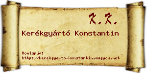 Kerékgyártó Konstantin névjegykártya
